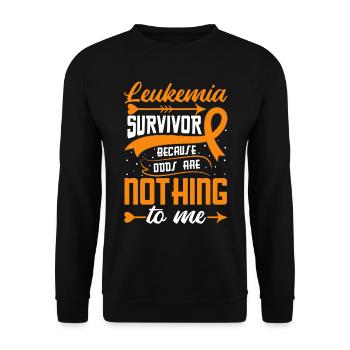 Leukemia Awareness Month Leukemia Cancer Ribbon - Unisex Sweatshirt - black - Front - Alina (178cm) & Michal (187cm)