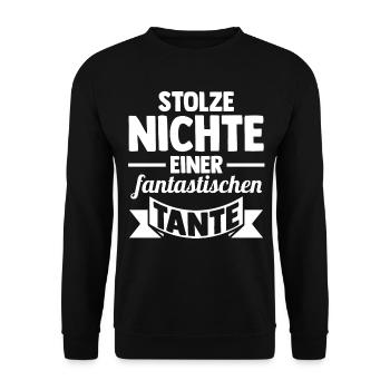 Tante Nichte - Unisex Pullover - Schwarz - Vorne - Alina (178cm) & Michal (187cm)