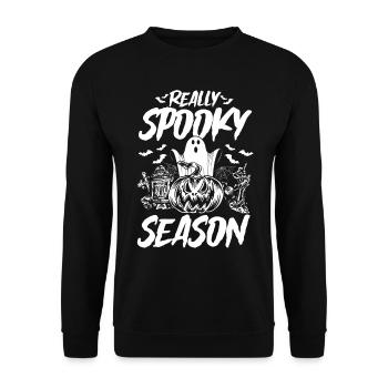Halloween Really Spooky Season - Funny Halloween P - Unisex Sweatshirt - black - Front - Alina (178cm) & Michal (187cm)