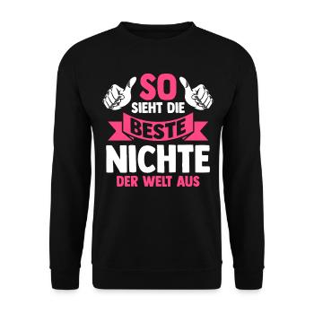 Beste Nichte - Unisex Pullover - Schwarz - Vorne - Alina (178cm) & Michal (187cm)