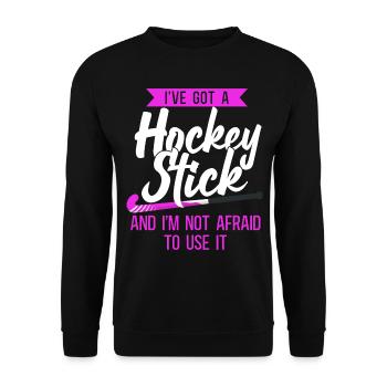 Field Hockey I've Got A Hockey - Unisex Pullover - Schwarz - Vorne - Alina (178cm) & Michal (187cm)