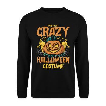 This Is My Crazy Halloween Costume - Halloween Pum - Unisex Pullover - Schwarz - Vorne - Alina (178cm) & Michal (187cm)