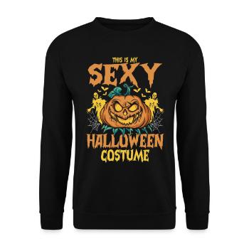 This Is My Sexy Halloween Costume - Halloween Pump - Unisex Pullover - Schwarz - Vorne - Alina (178cm) & Michal (187cm)