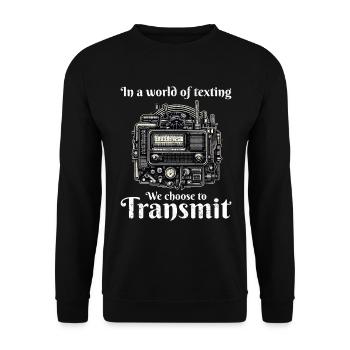 Vintage-Amateurfunker Lustig - Unisex Pullover - Schwarz - Vorne - Alina (178cm) & Michal (187cm)