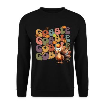 Happy Thanksgiving: Gobble Gobble Happy Turkey Day - Sweat-shirt Unisexe - noir - Devant - Alina (178cm) & Michal (187cm)