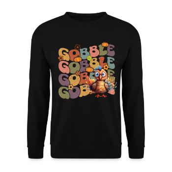 Happy Thanksgiving: Gobble Gobble Happy Turkey Day - Sweat-shirt Unisexe - noir - Devant - Alina (178cm) & Michal (187cm)