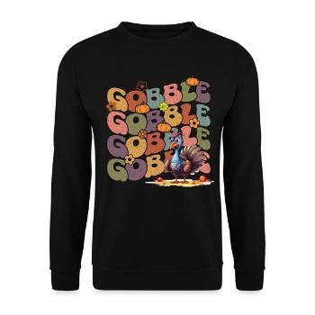 Happy Thanksgiving: Gobble Gobble Happy Turkey Day - Sweat-shirt Unisexe - noir - Devant - Alina (178cm) & Michal (187cm)