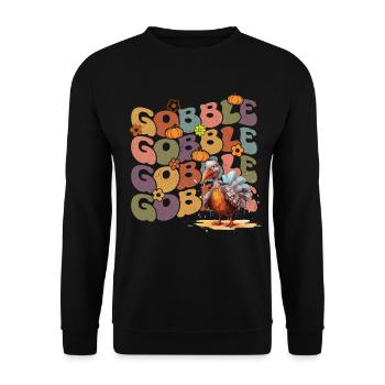 Happy Thanksgiving: Gobble Gobble Happy Turkey Day - Sweat-shirt Unisexe - noir - Devant - Alina (178cm) & Michal (187cm)