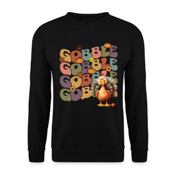 Happy Thanksgiving: Gobble Gobble Happy Turkey Day - Sweat-shirt Unisexe - noir - Devant - Alina (178cm) & Michal (187cm)