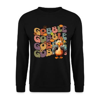 Happy Thanksgiving: Gobble Gobble Happy Turkey Day - Sweat-shirt Unisexe - noir - Devant - Alina (178cm) & Michal (187cm)