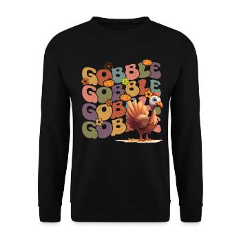 Happy Thanksgiving: Gobble Gobble Happy Turkey Day - Sweat-shirt Unisexe - noir - Devant - Alina (178cm) & Michal (187cm)