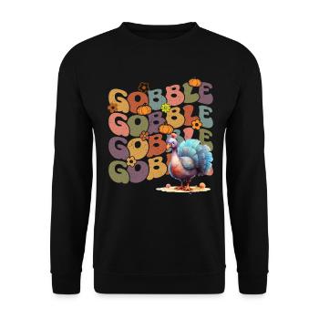 Happy Thanksgiving: Gobble Gobble Happy Turkey Day - Sweat-shirt Unisexe - noir - Devant - Alina (178cm) & Michal (187cm)