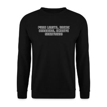 Fitness - Push limits, break barriers, achieve - Unisex Sweatshirt - black - Front - Alina (178cm) & Michal (187cm)