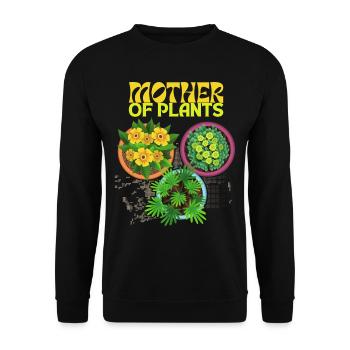 Mother of Plants Funny Saying for Plant Mom - Unisex Sweatshirt - black - Front - Alina (178cm) & Michal (187cm)
