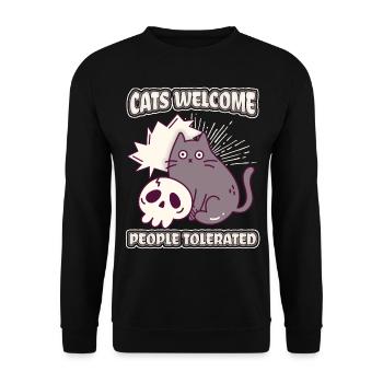 Chat De Dessin Animé Chats Accueillir Les Gens Tolérés Dire - Sweat-shirt Unisexe - noir - Devant - Alina (178cm) & Michal (187cm)