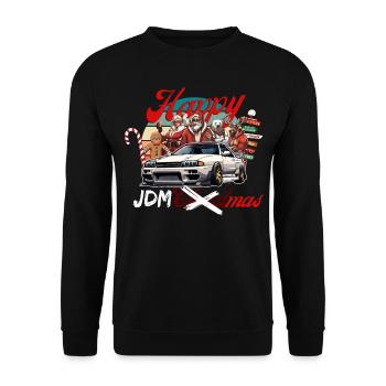 Jdm christmas edition / Tuning Mechanic Costume - Unisex Sweatshirt - black - Front - Alina (178cm) & Michal (187cm)