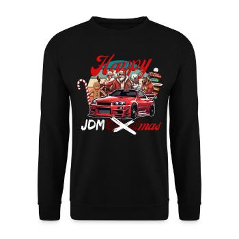 Jdm christmas edition / Tuning Mechanic Costume - Unisex Sweatshirt - black - Front - Alina (178cm) & Michal (187cm)