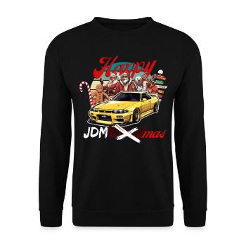 Jdm christmas edition / Tuning Mechanic Costume - Unisex Sweatshirt - black - Front - Alina (178cm) & Michal (187cm)