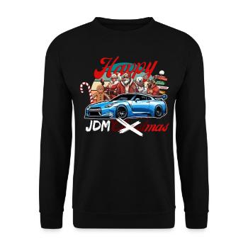 Jdm christmas edition / Tuning Mechanic Costume - Unisex Sweatshirt - black - Front - Alina (178cm) & Michal (187cm)