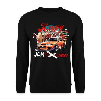 Jdm christmas edition / Tuning Mechanic Costume - Unisex Sweatshirt - black - Front - Alina (178cm) & Michal (187cm)
