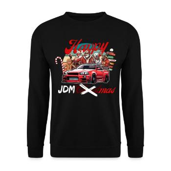 Jdm christmas edition / Tuning Mechanic Costume - Unisex Sweatshirt - black - Front - Alina (178cm) & Michal (187cm)
