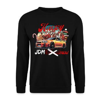 Jdm christmas edition / Tuning Mechanic Costume - Unisex Sweatshirt - black - Front - Alina (178cm) & Michal (187cm)