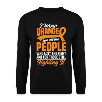 Leukemia Awareness Month Leukemia Cancer Warrior - Unisex Sweatshirt - black - Front - Alina (178cm) & Michal (187cm)