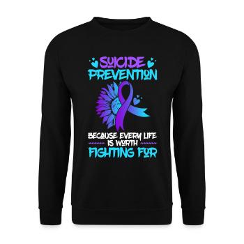 Mental Health Support Week Suicide Prevention - Unisex Sweatshirt - black - Front - Alina (178cm) & Michal (187cm)