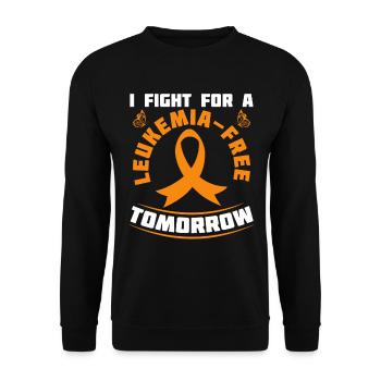 Leukemia Survivor Cancer Ribbon Leukemia - Unisex Sweatshirt - black - Front - Alina (178cm) & Michal (187cm)