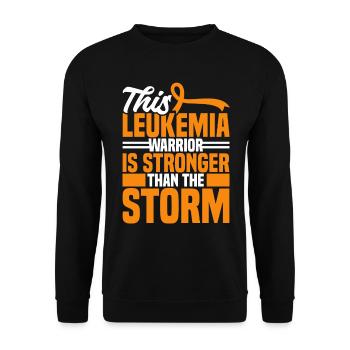 Leukemia Warrior Cancer Ribbon Leukemia Awareness - Unisex Sweatshirt - black - Front - Alina (178cm) & Michal (187cm)