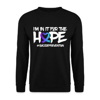 Mental Health Support Product Suicide Prevention - Unisex Sweatshirt - black - Front - Alina (178cm) & Michal (187cm)