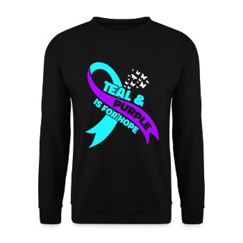 Mental Health Support 988 Suicide Prevention Week - Unisex Sweatshirt - black - Front - Alina (178cm) & Michal (187cm)