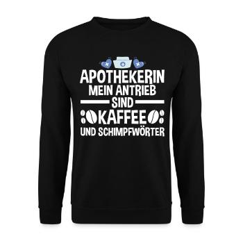 Apotheke Kaffee Pharmazie Mediziner Apothekerin - Unisex Pullover - Schwarz - Vorne - Alina (178cm) & Michal (187cm)