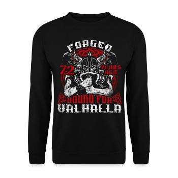 Forged 00 Years Ago For Valhalla 00. Geburtstag - Unisex Pullover - Schwarz - Vorne - Alina (178cm) & Michal (187cm)