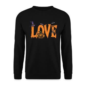 Halloween LOVE Halloween Pumpkin - Unisex Sweatshirt - black - Front - Alina (178cm) & Michal (187cm)