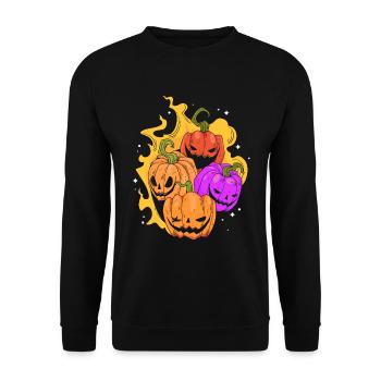 Halloween Pumpkin Halloween Pumpkins - Unisex Pullover - Schwarz - Vorne - Alina (178cm) & Michal (187cm)