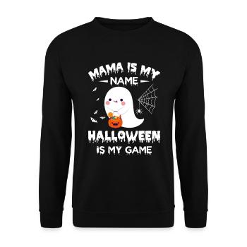 Halloween Mom - Mama Is My Name Halloween Is My Ga - Unisex Sweatshirt - black - Front - Alina (178cm) & Michal (187cm)