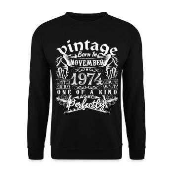 1974 November 1974 Anniversary November 1974 - Unisex Sweatshirt - black - Front - Alina (178cm) & Michal (187cm)