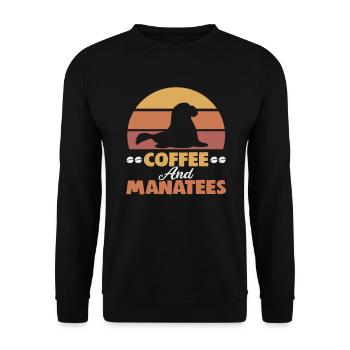 Cold Nose Warm Heart Manatee chubby manatee - Unisex Sweatshirt - black - Front - Alina (178cm) & Michal (187cm)