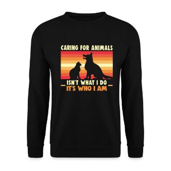 Hunderettungs Designs Für Tierrechtsaktivisten - Unisex Pullover - Schwarz - Vorne - Alina (178cm) & Michal (187cm)