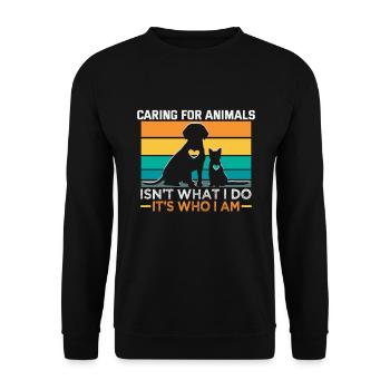 Hunderettungs Designs Für Tierrechtsaktivisten - Unisex Pullover - Schwarz - Vorne - Alina (178cm) & Michal (187cm)