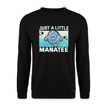 Cold Nose Warm Heart Manatee chubby manatee - Unisex Sweatshirt - black - Front - Alina (178cm) & Michal (187cm)