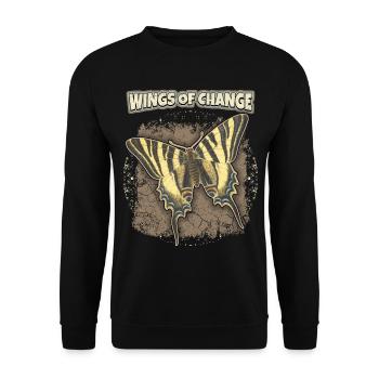 Butterfly Butterfly Vintage Butterfly Saying - Unisex Sweatshirt - black - Front - Alina (178cm) & Michal (187cm)