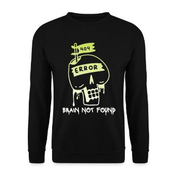 404-html error, Computer Nerd, No-Brain Saying - Unisex Sweatshirt - black - Front - Alina (178cm) & Michal (187cm)
