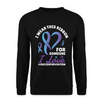 Suicide Prevention Warrior Mental Health - Unisex Sweatshirt - black - Front - Alina (178cm) & Michal (187cm)