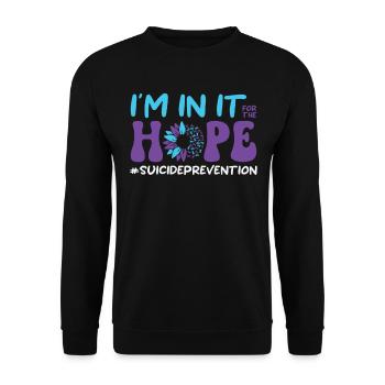 Mental Health Support Product Suicide Prevention - Unisex Sweatshirt - black - Front - Alina (178cm) & Michal (187cm)