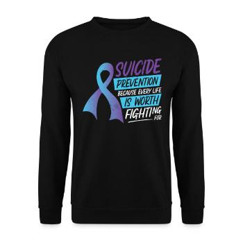 Mental Health Support Week Suicide Prevention - Unisex Sweatshirt - black - Front - Alina (178cm) & Michal (187cm)