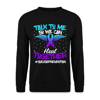 Suicide Prevention Awareness 988 Mental Health - Unisex Sweatshirt - black - Front - Alina (178cm) & Michal (187cm)
