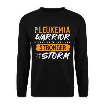 Leukemia Warrior Cancer Ribbon Leukemia Awareness - Unisex Sweatshirt - black - Front - Alina (178cm) & Michal (187cm)