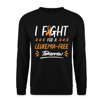 Leukemia Survivor Cancer Ribbon Leukemia - Unisex Sweatshirt - black - Front - Alina (178cm) & Michal (187cm)
